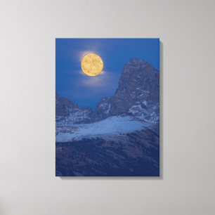 Vollmondaufgang   Grand Teton Driggs, Idaho Leinwanddruck