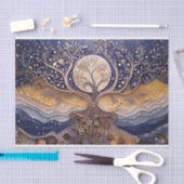 Vollmondaufstieg, Baum des Lebens, Himmelsthema Seidenpapier (Handwerk)