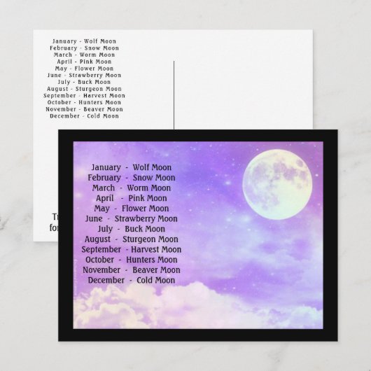 Vollmonde Postkarte (Vorne/Hinten)