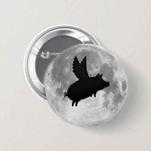Vollmondfliegenschweinknopf Button (Vorne & Hinten)