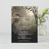 Vollmondgraveyard-Party Einladung Halloweens (Stehend Vorderseite)