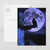 Vollmondkatze Postkarte (Vorne/Hinten)