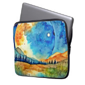 Vollmondmalerei Laptopschutzhülle (Vorderseite Links)