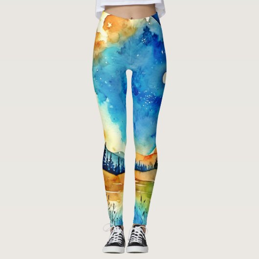 Vollmondmalerei Leggings (Vorderseite)