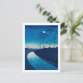 Vollmondnacht, Koho Shoda, Holzschnitt Postkarte (Stehend Vorderseite)