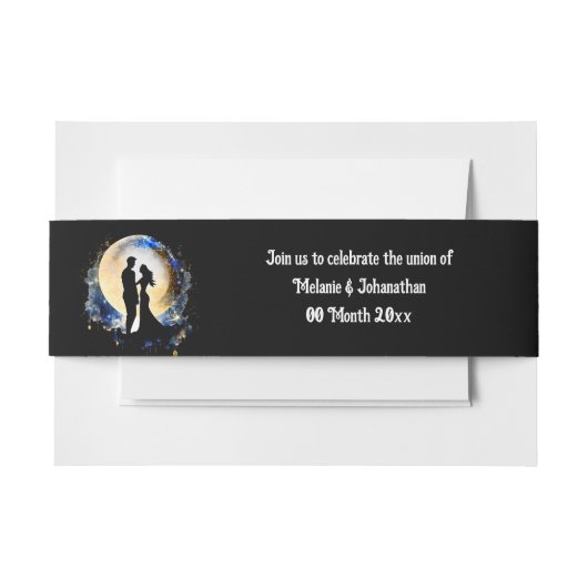Vollmondpaare Silhouette Sternenhimmel Einladungsbanderole (Vorderseite Beispiel)