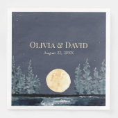 Vollmondwald und See Hochzeiten Napkins Serviette (Vorderseite)