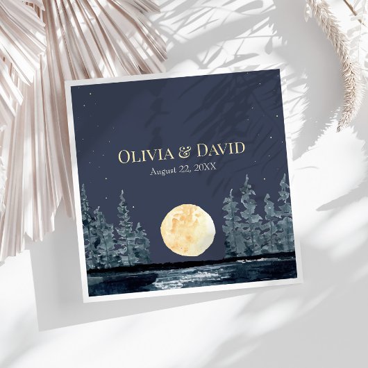 Vollmondwald und See Hochzeiten Napkins Serviette