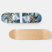 Vollmondwolf des Waldwaldmondscheins Skateboard (Horizontal)