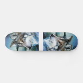Vollmondwolf des Waldwaldmondscheins Skateboard (Horizontal)
