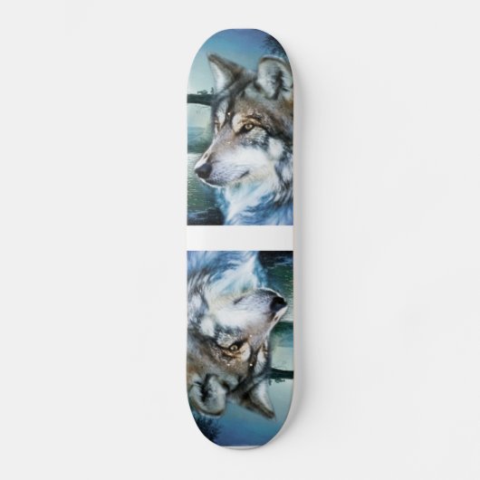 Vollmondwolf des Waldwaldmondscheins Skateboard (Vorderseite)