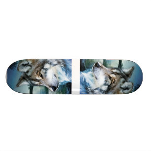 Vollmondwolf des Waldwaldmondscheins Skateboard