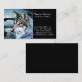 Vollmondwolf des Waldwaldmondscheins Visitenkarte (Vorne/Hinten)