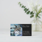 Vollmondwolf des Waldwaldmondscheins Visitenkarte (Stehend Vorderseite)