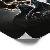 Vollmondwolves Howling Poster (Ecke)