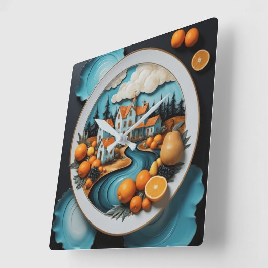 Vollplatte Quadratische Wanduhr (Winkel)