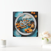 Vollplatte Quadratische Wanduhr (Zuhause)