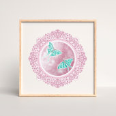 Vollrosa Mond | April Moon Illustration Poster