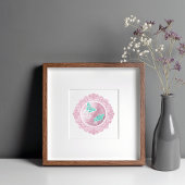 Vollrosa Mond | April Moon Illustration Poster