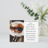 Vollschottisches Frühstück Postkarte (Stehend Vorderseite)