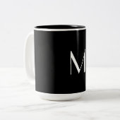 Vollschwarz - Monogramm hinzufügen Zweifarbige Tasse (Vorderseite Links)
