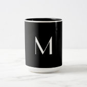 Vollschwarz - Monogramm hinzufügen Zweifarbige Tasse (Mittel)