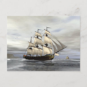 Vollsegler Postkarte