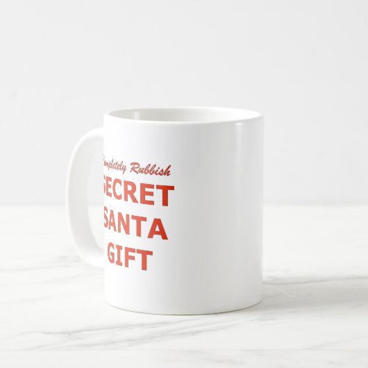 Vollständig Abfall-geheimes Sankt-Geschenk Kaffeetasse (Vorderseite Links)