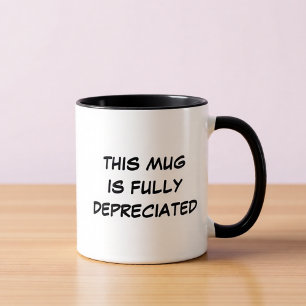Vollständig abgeschriebener lustiger Buchhaltungsk Tasse