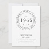 vollständig angepasste Schwarz-weiße Männer 60. Ge Einladung (Vorderseite)