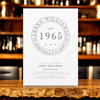 vollständig angepasste Schwarz-weiße Männer 60. Ge Einladung