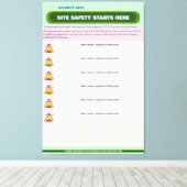 Vollständig anpassbare Baustellensicherheitskarte Leinwanddruck (Insitu (Holzboden))