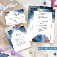 Vollständig anpassbare, Celestial Blue Lila Weddin