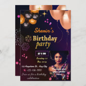 Vollständig anpassbare Einladung zum Geburtstag (Vorne/Hinten)