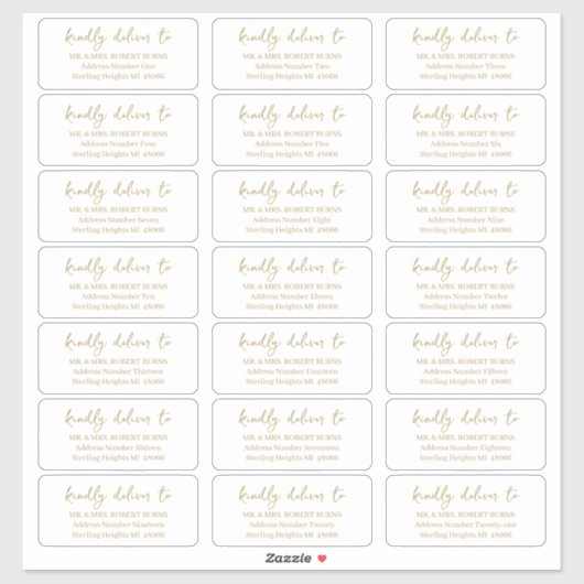 Vollständig anpassbare Gästeliste Mailing Labels (Blatt)