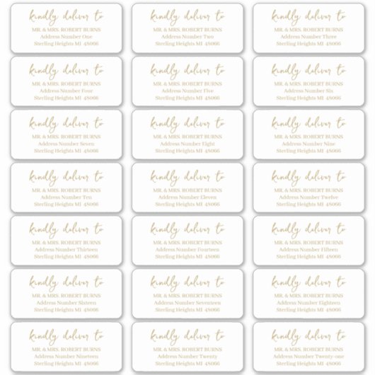 Vollständig anpassbare Gästeliste Mailing Labels (Vorderseite)