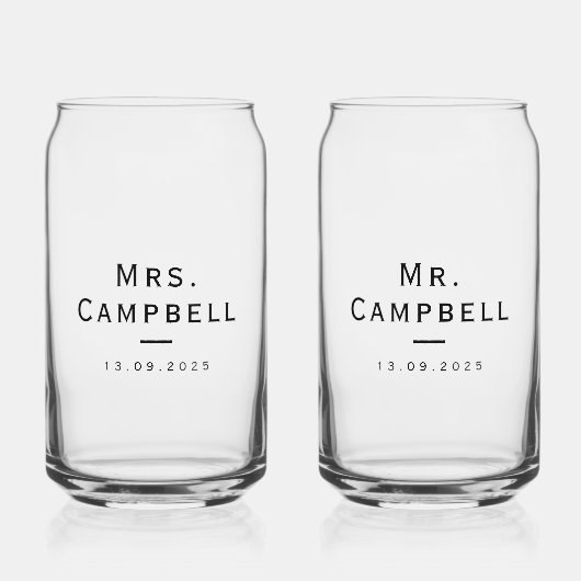 Vollständig anpassbare Hochzeit Dosenglas (Vorderseite)