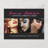 Vollständig anpassbare Makeup Artist Comp Card Postkarte (Vorderseite)