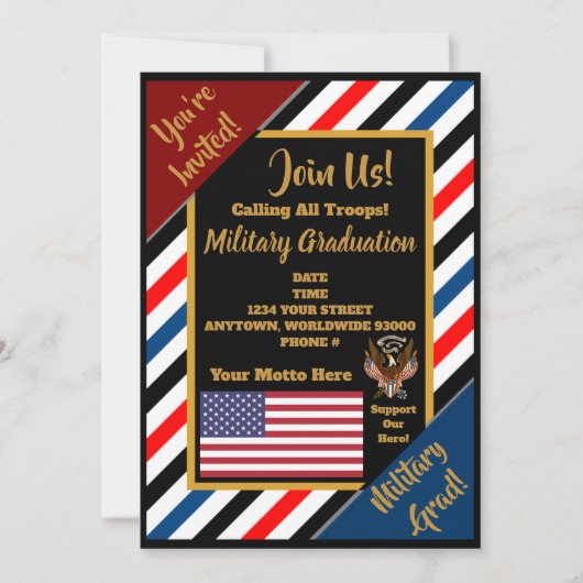 Vollständig anpassbare militärische Einladungen (Vorderseite)
