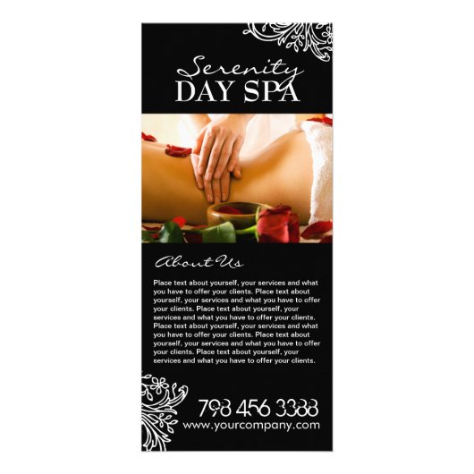 Vollständig anpassbare Salon Menu Rack Card Werbekarte (Vorne)