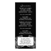 Vollständig anpassbare Salon Menu Rack Card Werbekarte (Hinten)