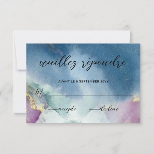 Vollständig anpassbarer, Celestial Wedding RSVP (Vorderseite)