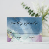 Vollständig anpassbarer, Celestial Wedding RSVP Karte (Stehend Vorderseite)