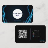 Vollständig anpassbarer Schwarz/Blau-Blitz Visitenkarte (Vorne/Hinten)