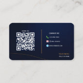 Vollständig anpassbares Deep Blue & Gold Visitenkarte (Rückseite)