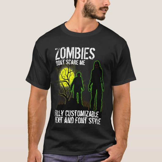 Vollständig anpassbares Halloween-Design mit Zombi T-Shirt (Vorderseite)