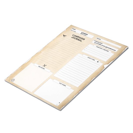 Vollständig anpassbares Kampagnen-Journal Notizblock (angewinkelt)