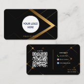 Vollständig anpassbares Schwarz & Gold Visitenkarte (Vorne/Hinten)