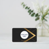 Vollständig anpassbares Schwarz & Gold Visitenkarte (Stehend Vorderseite)