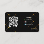 Vollständig anpassbares Schwarz & Gold Visitenkarte (Rückseite)